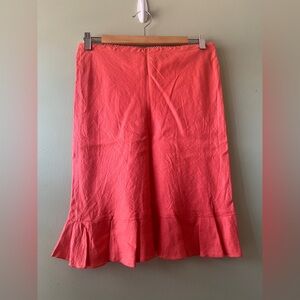 H&M Linen Orange Skirt NWOT Size 4